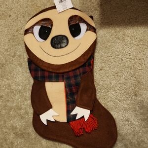 Hobby Lobby Sloth Stocking with Brown Accents